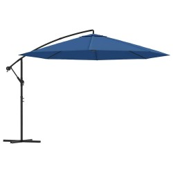 Parasol de jardin en porte-à-faux avec mât en aluminium bleu 537832537832