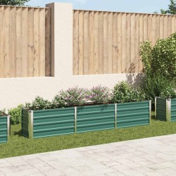 Lit surélevé de jardin Acier galvanisé 240x40x45 cm Vert 537834537834
