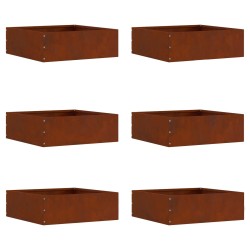 Bordure de Pelouse 6 pcs Rouillé 40 x 40 x 13 cm 537835537835