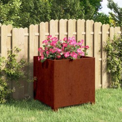 Jardinière avec pieds Rouillé 40x40x40 cm Acier corten 537837537837