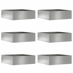 Bordure de Pelouse 6 pcs Argent 40 x 40 x 13 cm Acier galvanisé 537839537839