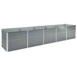 Lit surélevé de jardin Acier galvanisé 400x80x45 cm Gris 537843537843