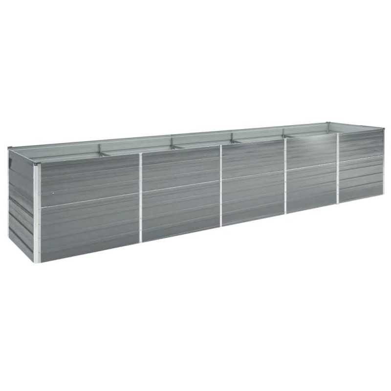 Lit surélevé de jardin Acier galvanisé 400x80x45 cm Gris 537843537843