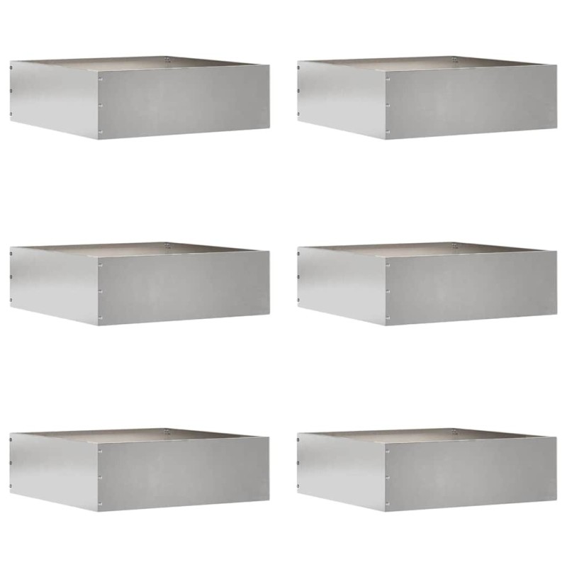 Bordure de Pelouse 6 pcs Argent 40 x 40 x 13 cm 537844537844