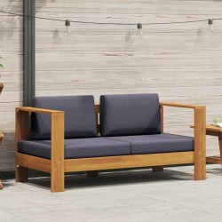 Banc de jardin avec coussins 140 cm Bois d'acacia solide Gris 537852537852