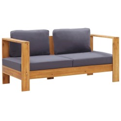 Banc de jardin avec coussins 140 cm Bois d'acacia solide Gris 537852537852
