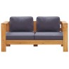 Banc de jardin avec coussins 140 cm Bois d'acacia solide Gris 537852537852