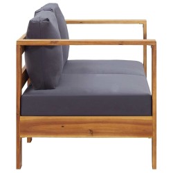 Banc de jardin avec coussins 140 cm Bois d'acacia solide Gris 537852537852