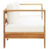 Canapé de jardin avec coussin 140 cm Acacia solide Blanc crème 537854537854