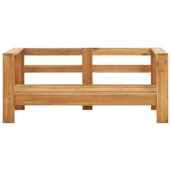 Canapé de jardin avec coussin 140 cm Acacia solide Blanc crème 537854537854