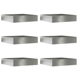 Bordure de Pelouse 6 pcs Argent 60 x 60 x 13 cm Acier galvanisé 537855537855