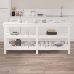 Banc de travail Blanc 181x50x80 cm Bois de pin massif 537863537863