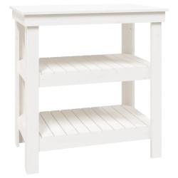 Banc de travail Blanc 78,5x50x80 cm Bois de pin massif 537864537864