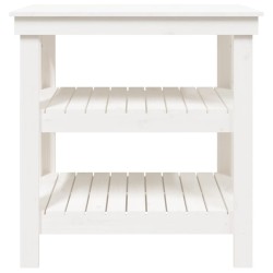 Banc de travail Blanc 78,5x50x80 cm Bois de pin massif 537864537864