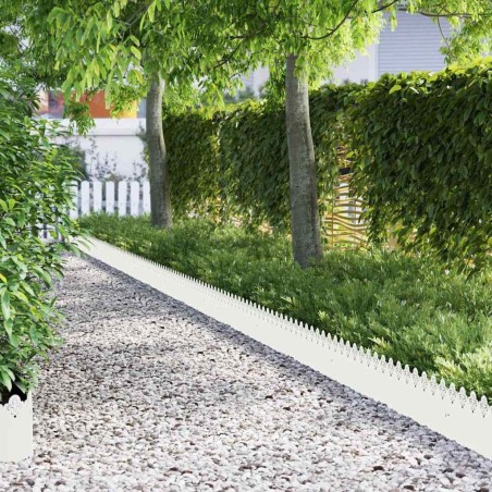 Bordures de pelouse 10 pcs Blanc 103 x 0,05 x 22 cm Acier 537870537870