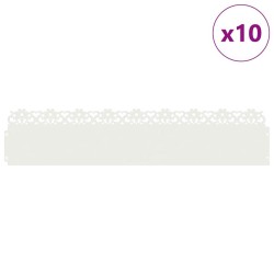 Bordures de pelouse 10 pcs Blanc 103 x 0,05 x 22 cm Acier 537872537872