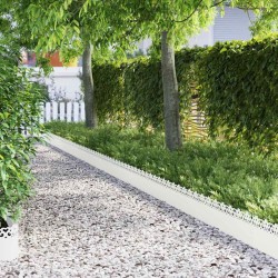 Bordures de pelouse 30 pcs Blanc 103 x 0,05 x 22 cm Acier 537873537873