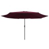 Parasol de jardin avec mât en métal 390 cm rouge bordeaux 537881537881