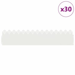 Bordures de pelouse 30 pcs Blanc 103 x 0,05 x 22 cm Acier 537882537882