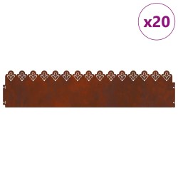 Bordures de pelouse 20 pcs Rouillé 103 x 0,05 x 22 cm 537890537890