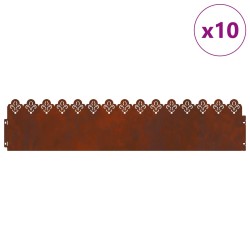 Bordures de pelouse 10 pcs Rouillé 103 x 0,05 x 22 cm 537891537891