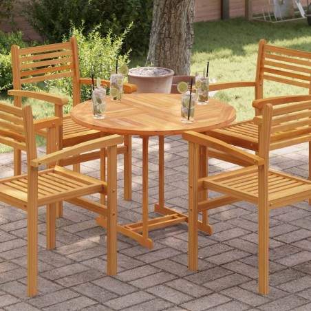 Dessus de table Bois de teck solide Rond 2,5 cm 90 cm 537901537901