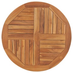 Dessus de table Bois de teck solide Rond 2,5 cm 80 cm 537903537903