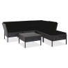 Salon de jardin 6 pcs avec coussins résine tressée noir 537918537918