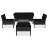 Salon de jardin 6 pcs avec coussins résine tressée noir 537918537918