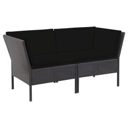 Salon de jardin 6 pcs avec coussins résine tressée noir 537918537918