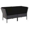 Salon de jardin 6 pcs avec coussins résine tressée noir 537918537918