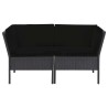 Salon de jardin 6 pcs avec coussins résine tressée noir 537918537918