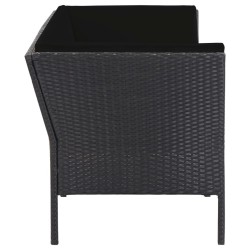 Salon de jardin 6 pcs avec coussins résine tressée noir 537918537918