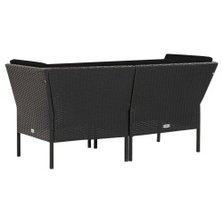 Salon de jardin 6 pcs avec coussins résine tressée noir 537918537918