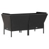 Salon de jardin 6 pcs avec coussins résine tressée noir 537918537918