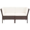 Salon de jardin 6 pcs avec coussins Résine tressée Marron 537920537920