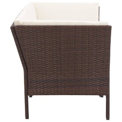 Salon de jardin 6 pcs avec coussins Résine tressée Marron 537920537920