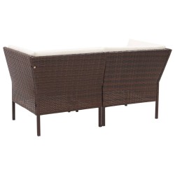 Salon de jardin 6 pcs avec coussins Résine tressée Marron 537920537920