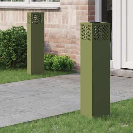 Lumière de chemin LED solaire 2 pcs Vert olive 537921537921
