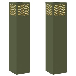 Lumière de chemin LED solaire 2 pcs Vert olive 537921537921
