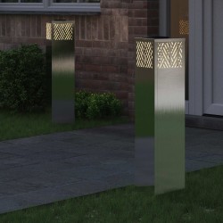 Lumière de chemin LED solaire 2 pcs Argenté Acier inoxydable 537923537923