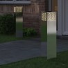 Lumière de chemin LED solaire 2 pcs Argenté Acier inoxydable 537923537923