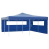 Belvédère pliable avec 2 parois 5x5 m Bleu 537924537924