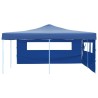 Belvédère pliable avec 2 parois 5x5 m Bleu 537924537924