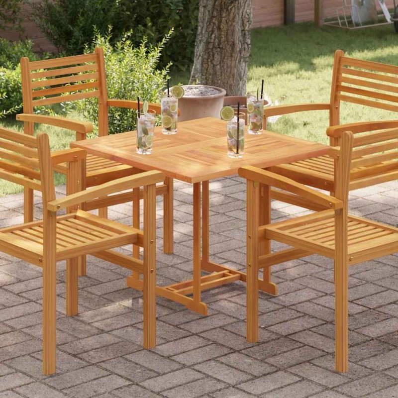 Dessus de table Bois de teck solide Carré 80x80x2,5 cm 537932537932