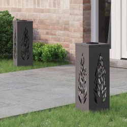 Lumière de chemin LED solaire 2 pcs Noir Acier laminé à froid 537939537939