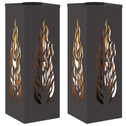 Lumière de chemin LED solaire 2 pcs Noir Acier laminé à froid 537939537939