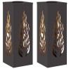 Lumière de chemin LED solaire 2 pcs Noir Acier laminé à froid 537939537939