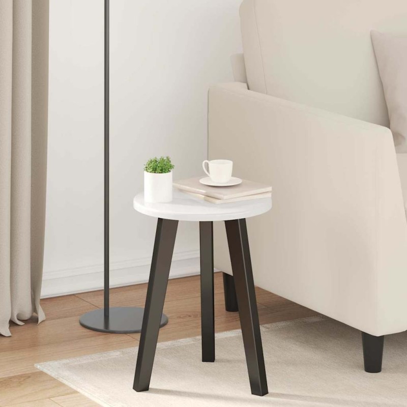 Plateau de table Blanc brillant Ø 30 x 1,5 cm Bois d'ingénierie 537952537952