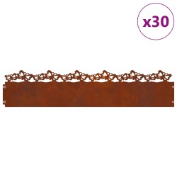 Bordures de pelouse 30 pcs Rouillé 103 x 0,05 x 22 cm 537977537977